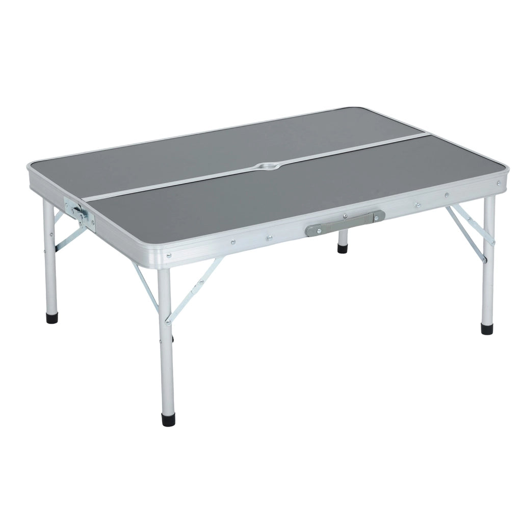 Tavolo da Campeggio ROI con 2 Panche Pieghevoli, Colore Grigio