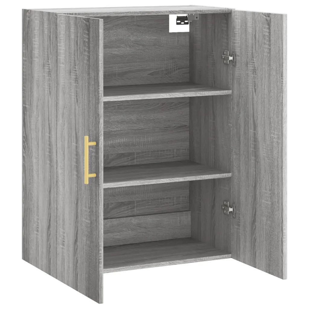 Mobile contenitore a parete Sonoma grigio 69,5 x 34 x 90 cm design pratico salvaspazio legno grigio 02_0048580