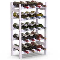 Cantinetta Portabottiglie di Vino  20 Posti in Legno Bambù Bianco