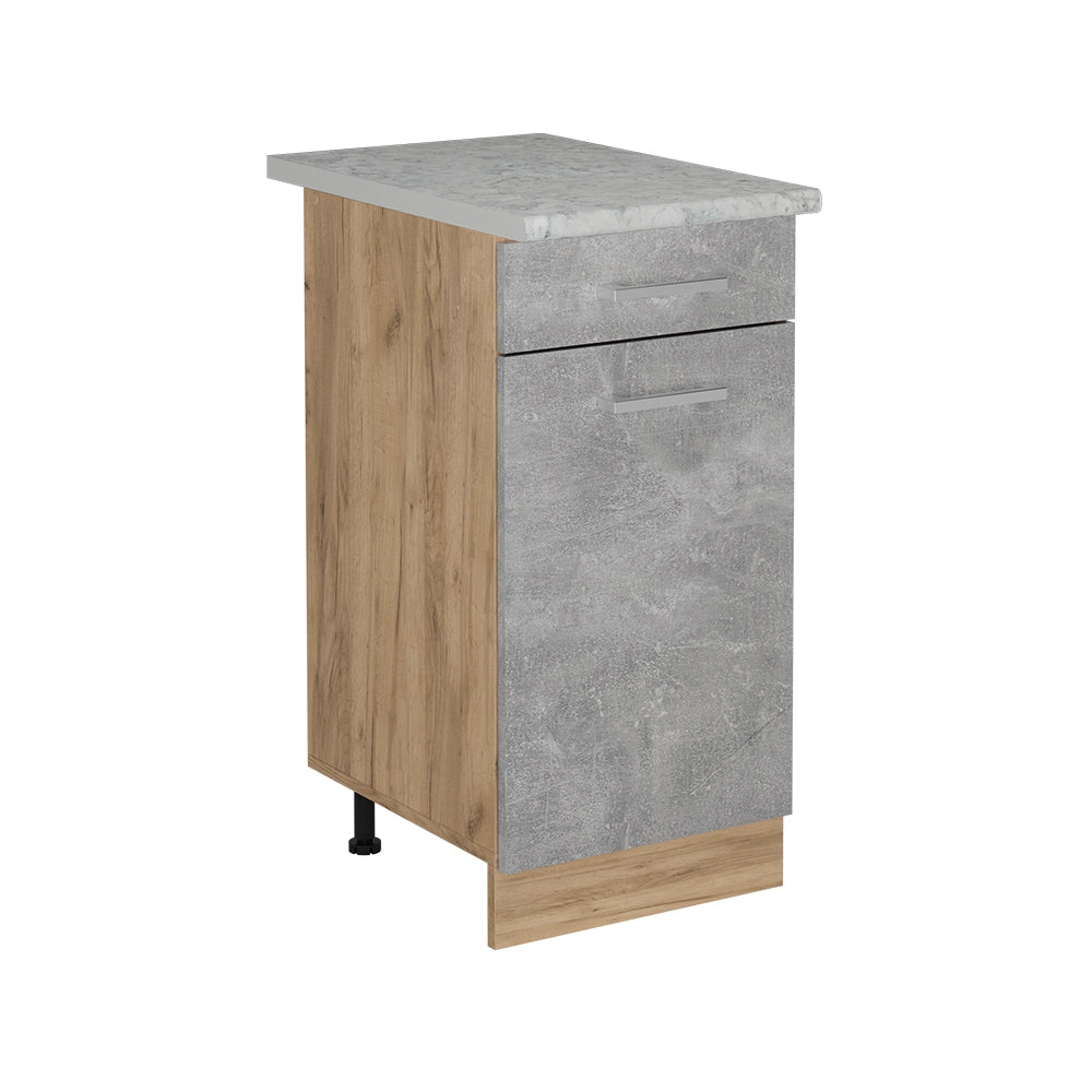 Mobiletto base per cucina R-Line Calcestruzzo/Rovere dorato 40 cm PL Marmo Vicco