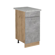 Mobiletto base per cucina R-Line Calcestruzzo/Rovere dorato 40 cm PL Marmo Vicco