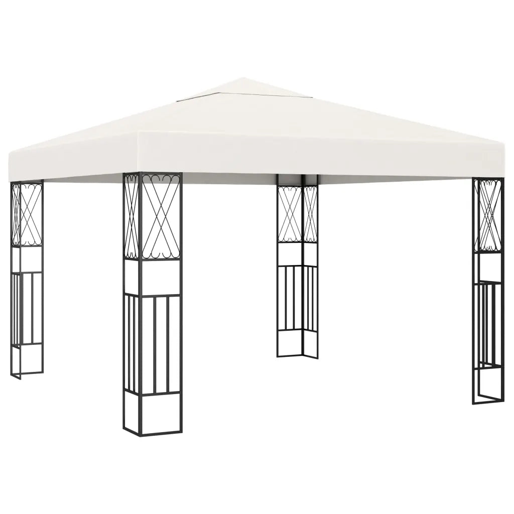 Gazebo con Stringa di Luci LED 3x3 m in Tessuto Crema 3070326
