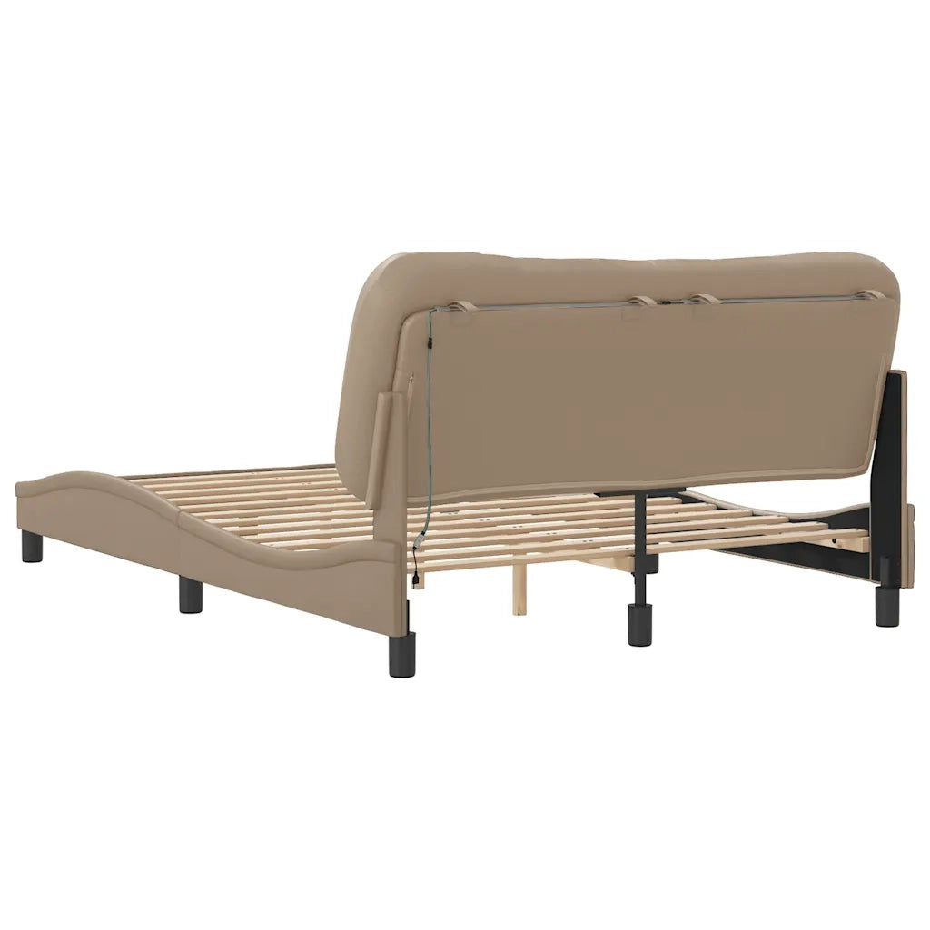 Giroletto con LED senza Materasso-Struttura Letto Hvar Cappuccino 120x200 cm