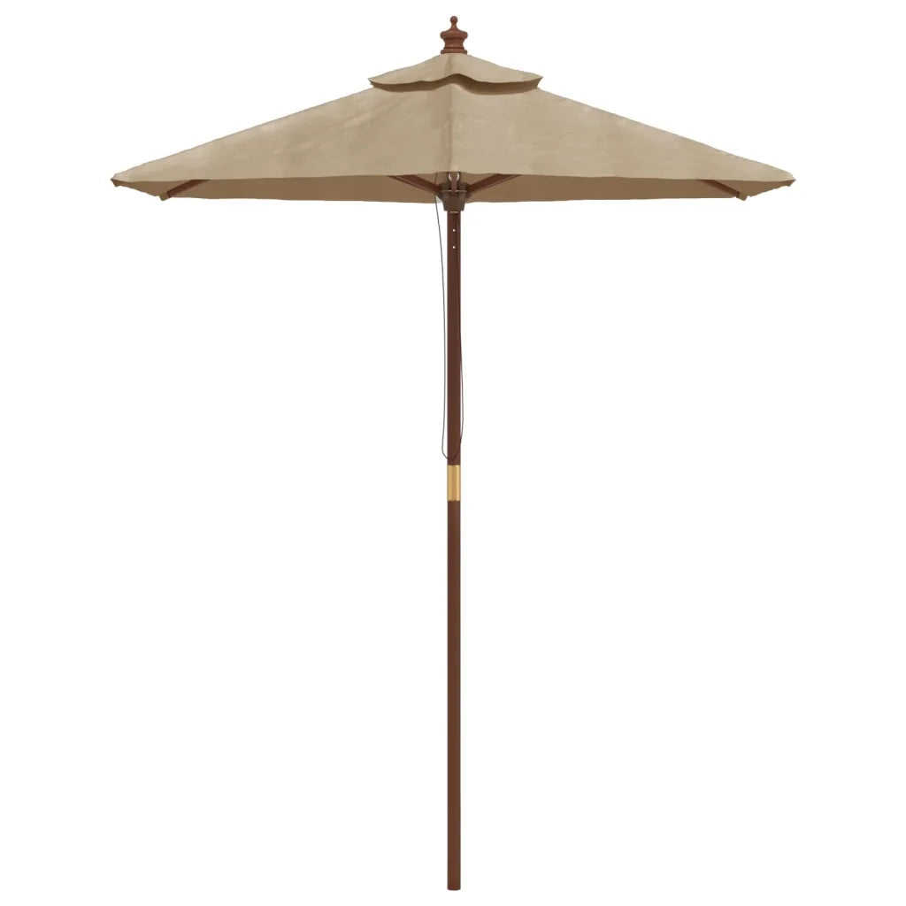 Ombrellone da Giardino-Ombrello da Balcone con Palo in Legno Tortora 196x231 cm