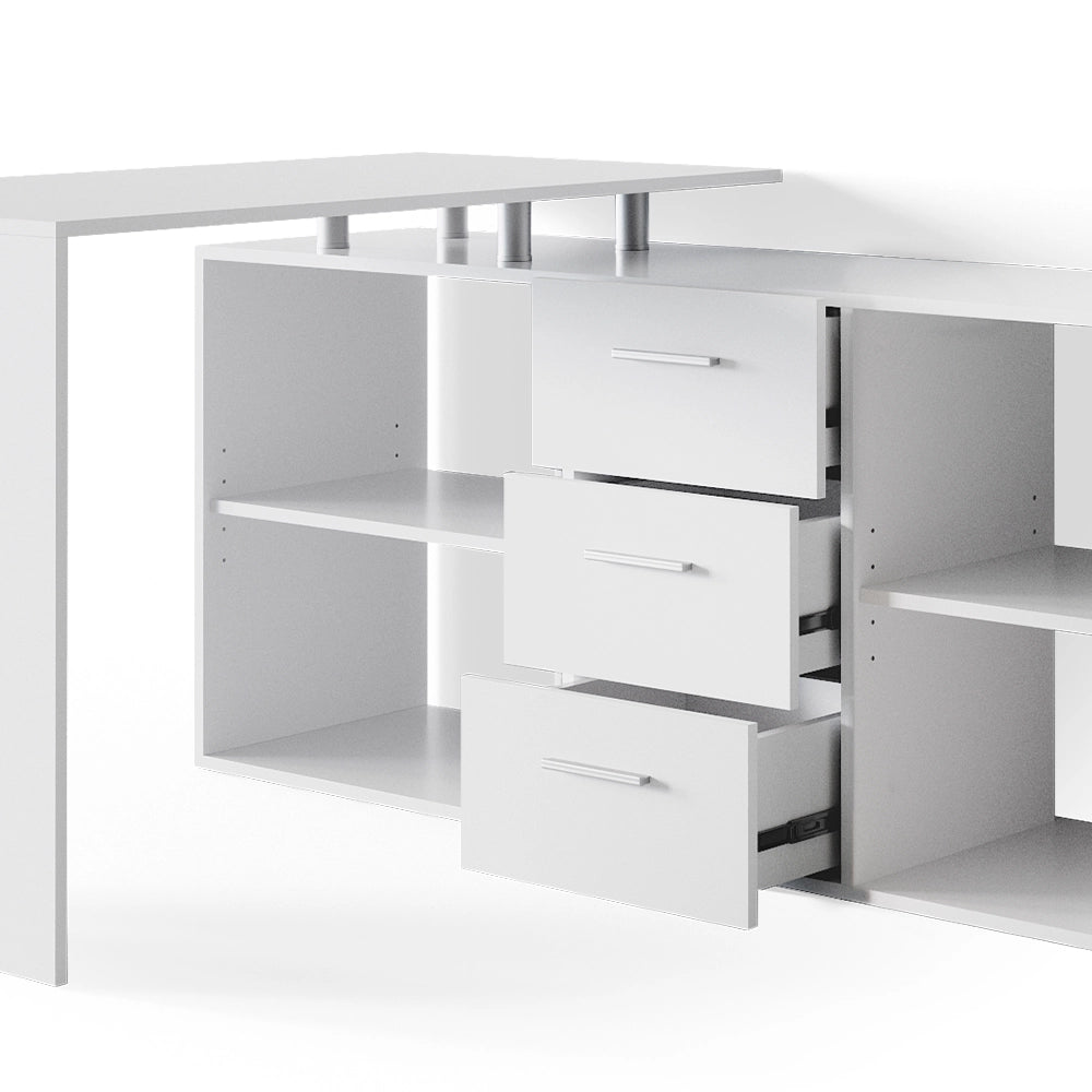 Vicco Scrivania angolare Bianco 215 x 60 cm