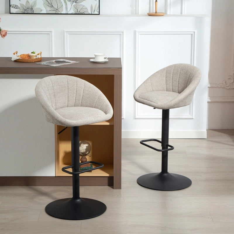 SGABELLI ALTI Set da 2 pezzi girevoli regolabili 62-82 cm beige