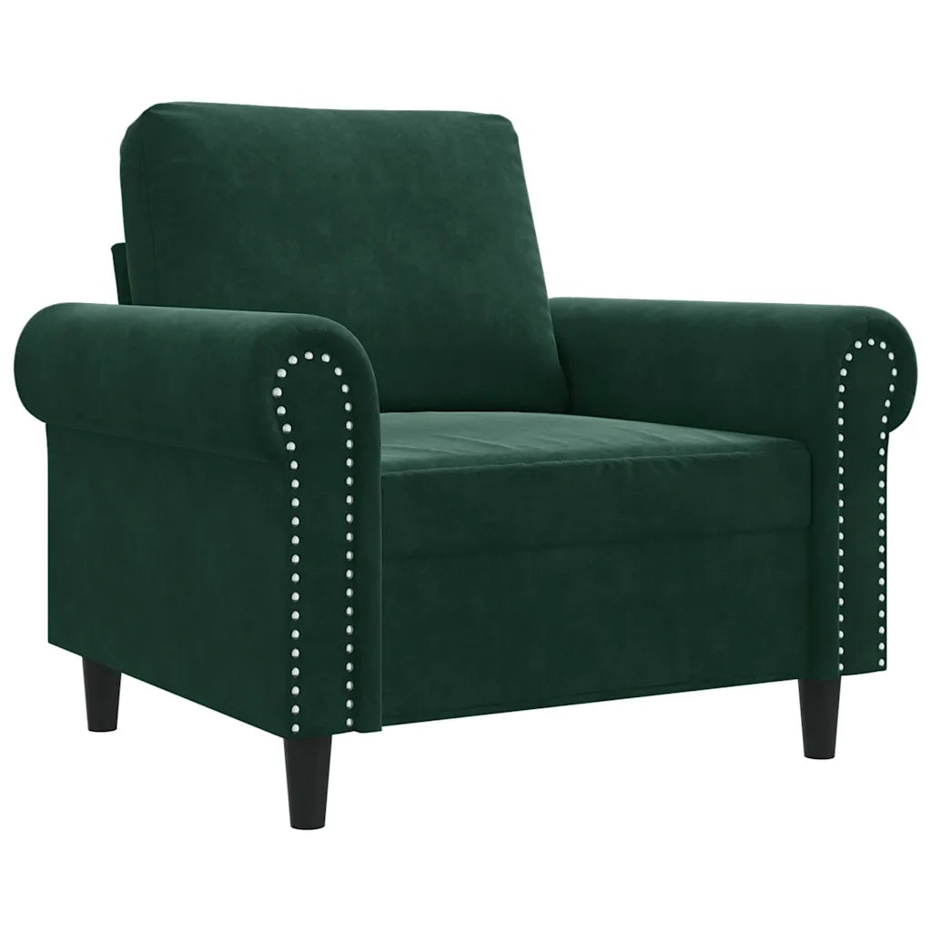 Divano Sedia-Poltrona Verde Scuro 60 cm Velluto 903711