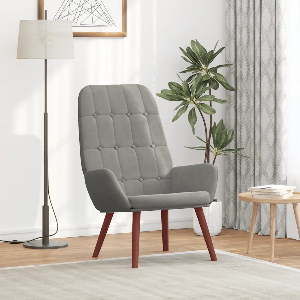 vidaXL Sedia Relax Grigio Chiaro in Velluto