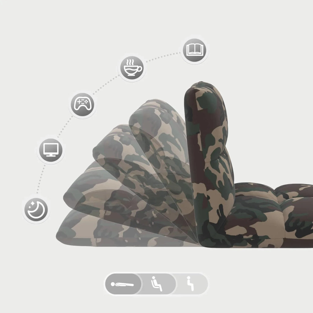 Sedia a pavimento regolabile Verde militare Tessuto