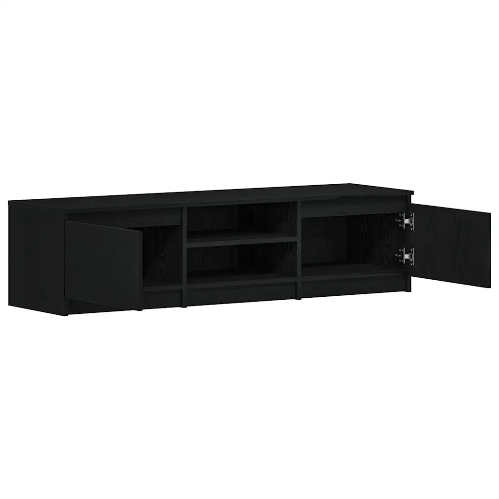 Mobile TV Rovere Nero 140x40x36 cm in Legno Multistrato 862440