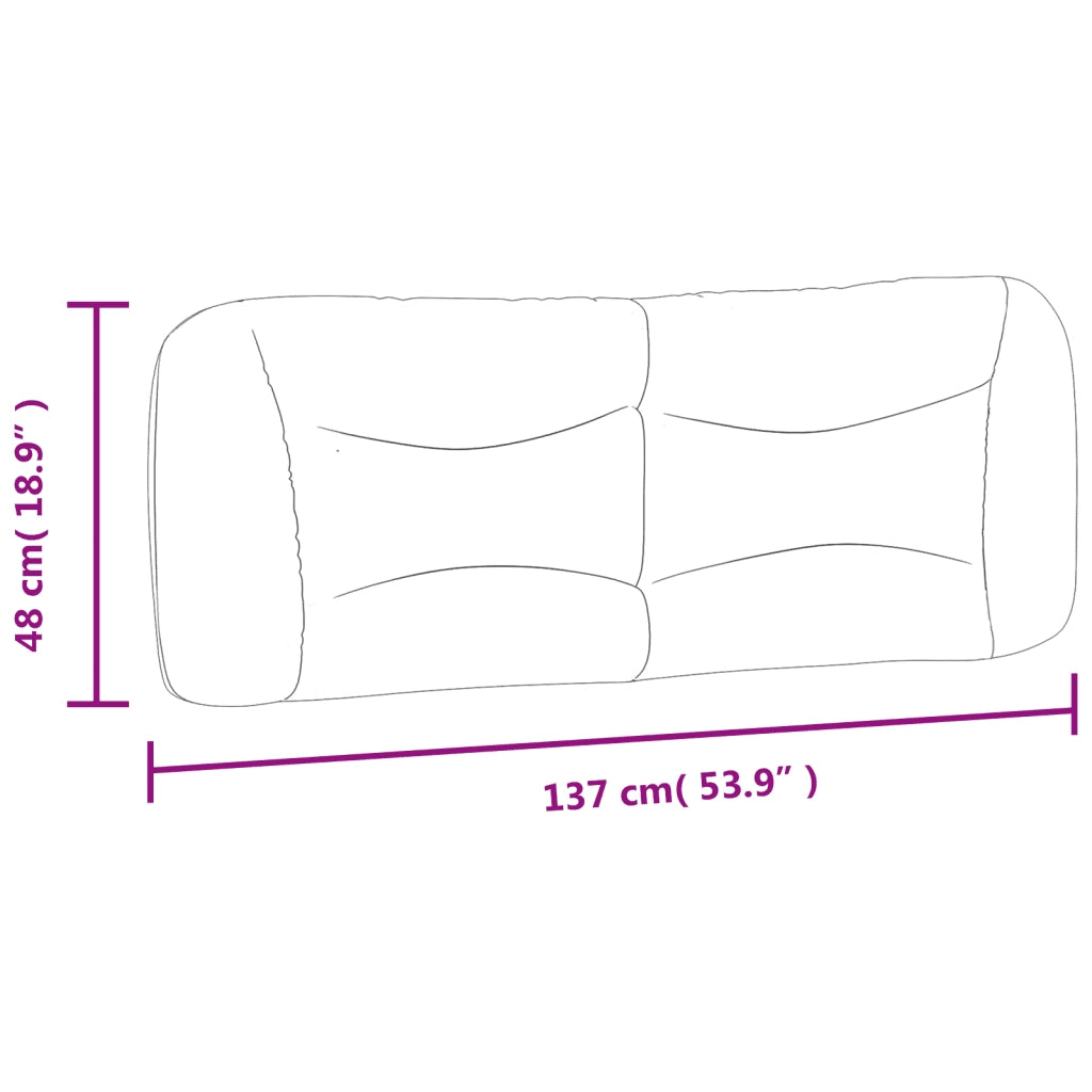 Cuscino Testiera Hvar Grigio Chiaro 137 cm in Tessuto