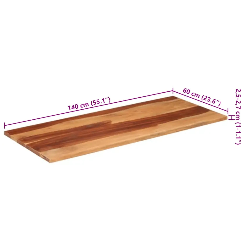 vidaXL Piano del Tavolo 140x60x(2,5-2,7) cm Legno Massello di Acacia