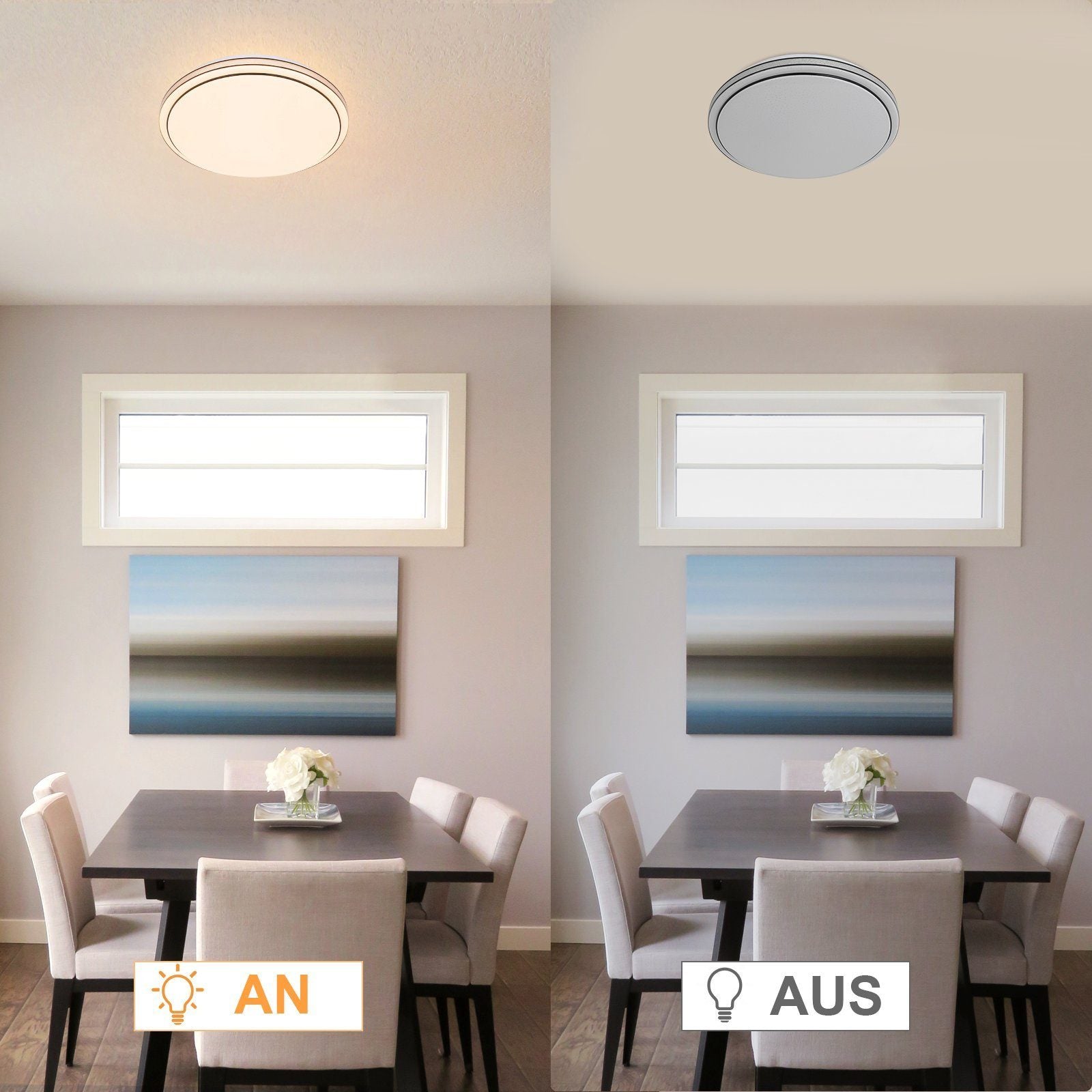 ZMH Lampada da soffitto a LED per camera da letto lampada da cucina moderna a stella rotonda