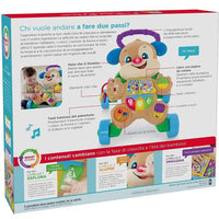 Fisher-price cagnolino primi passi - ridi & impara, edizione multilingue, giocattolo musicale per camminare giocattolo per neonati e bambini da 6+ mesi - HHX15
