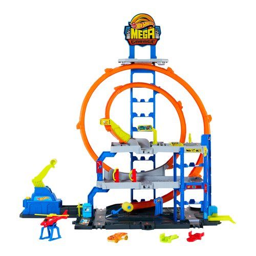 Garage playset mattel jbm74 hot wheels city mega loop