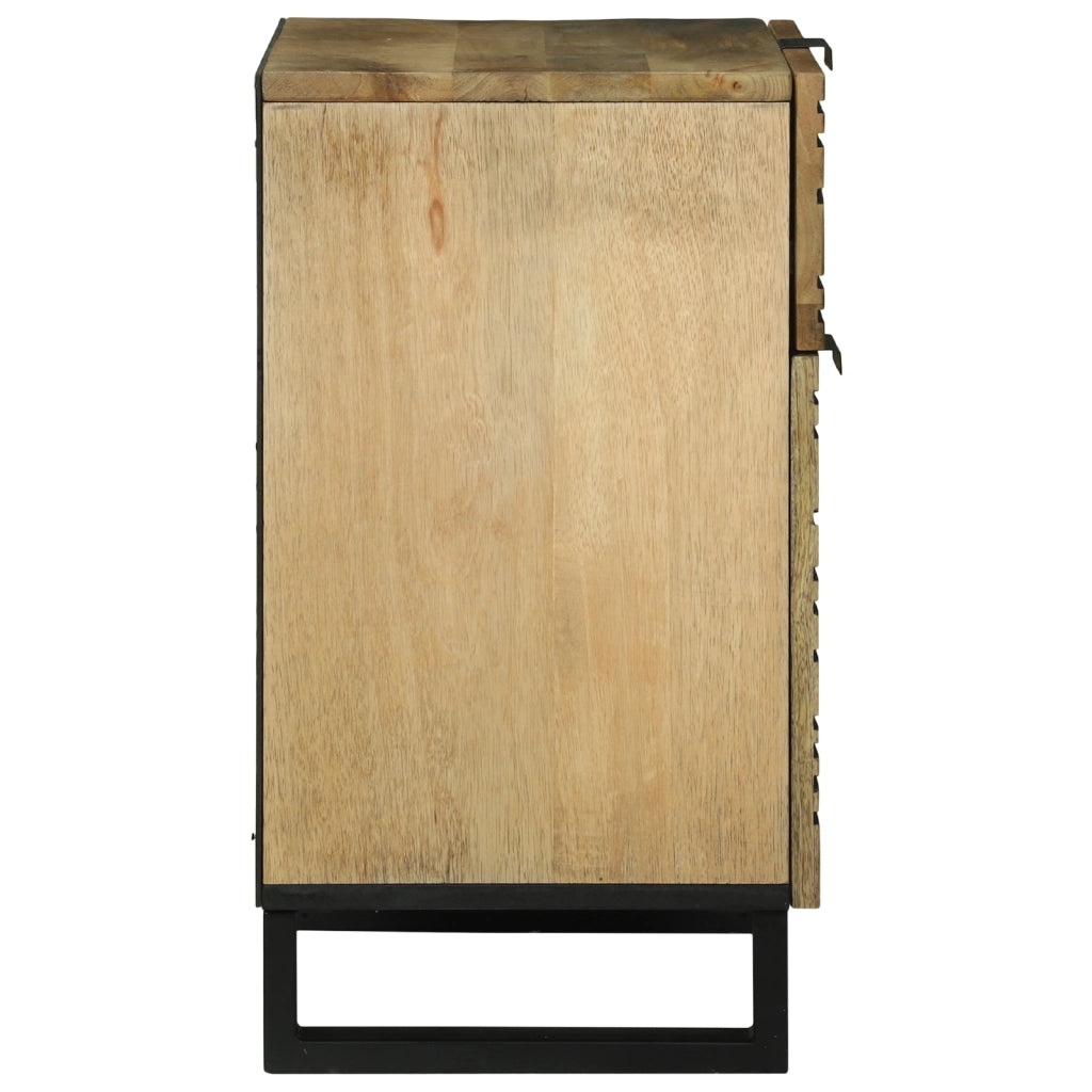 Comodino 50x33x60 cm in legno massello di mango