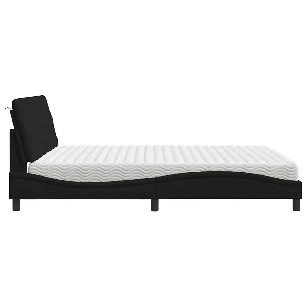 Letto con Materasso Nero 180x200 cm in Tessuto 3310757