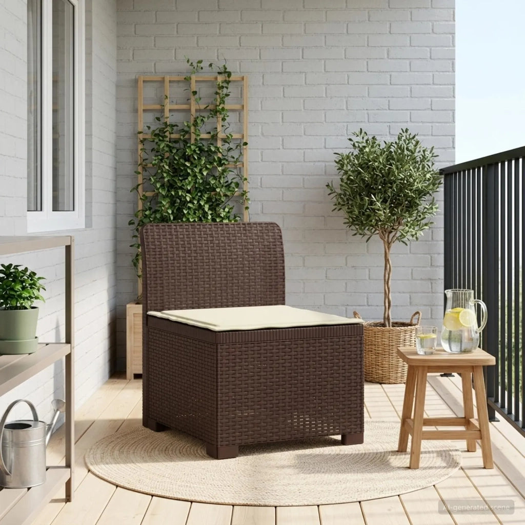 Divano da Giardino a 1 Posto con Cuscino Aspetto Rattan PP 8011784