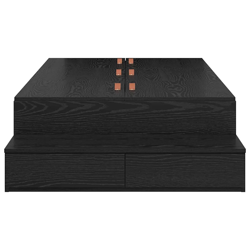 Struttura letto con contenitore con cassetto Rovere Nero 80 cm 3335598