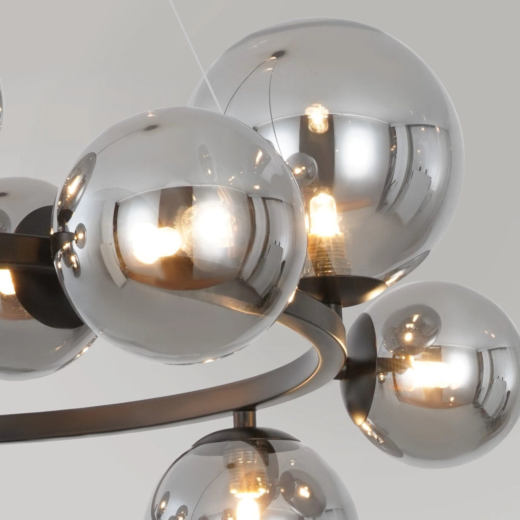 Lampada a sospensione ZMH moderna per sala da pranzo 14 fiamme lampadario G9 con sfera in vetro