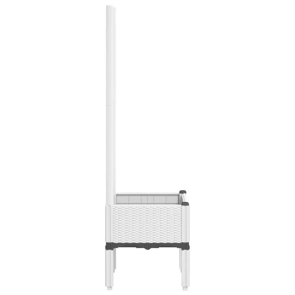 Fioriera rialzata per piante fiori terrazza giardino con traliccio 40 x 40 x 142 cm PP bianco 02_0038290