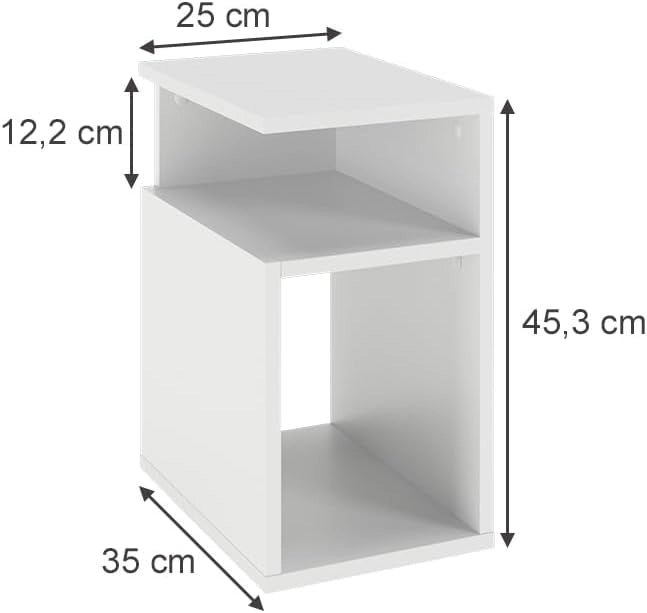 Comodino Elios, Bianco, Set di 2