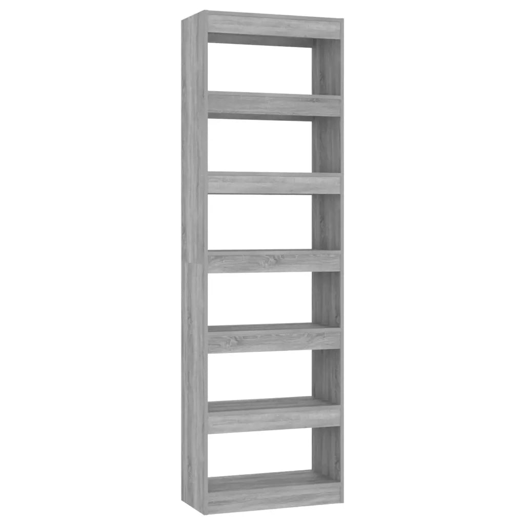 Libreria Divisorio-Scaffale per Libri-Mobile di Stoccaggio Grigio Sonoma 60x30x198 cm
