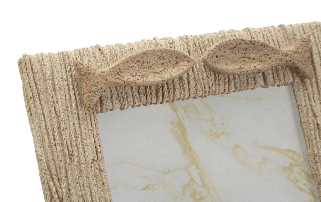 Cornice Sand 21x2,8x26,5 cm in Resina e Vetro Beige