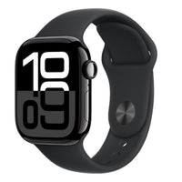 Aw s10 gps 46mm jet black aluminium case with black sport band - m/l - MWWQ3QL/A