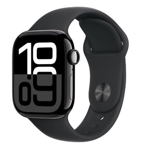 Aw s10 gps 46mm jet black aluminium case with black sport band - m/l - MWWQ3QL/A