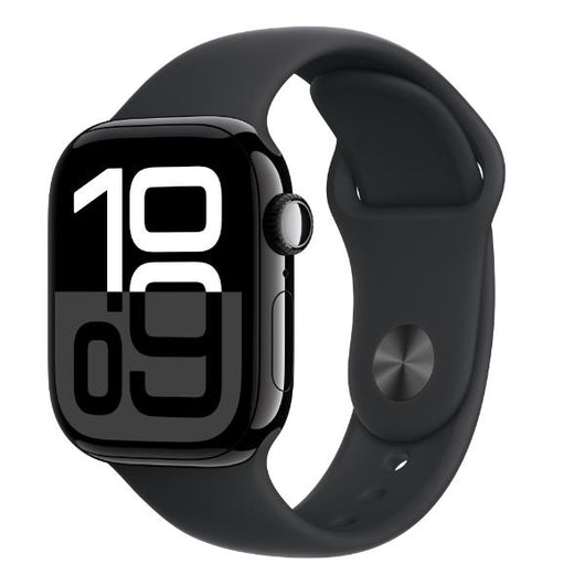 Aw s10 gps 46mm jet black aluminium case with black sport band - m/l - MWWQ3QL/A