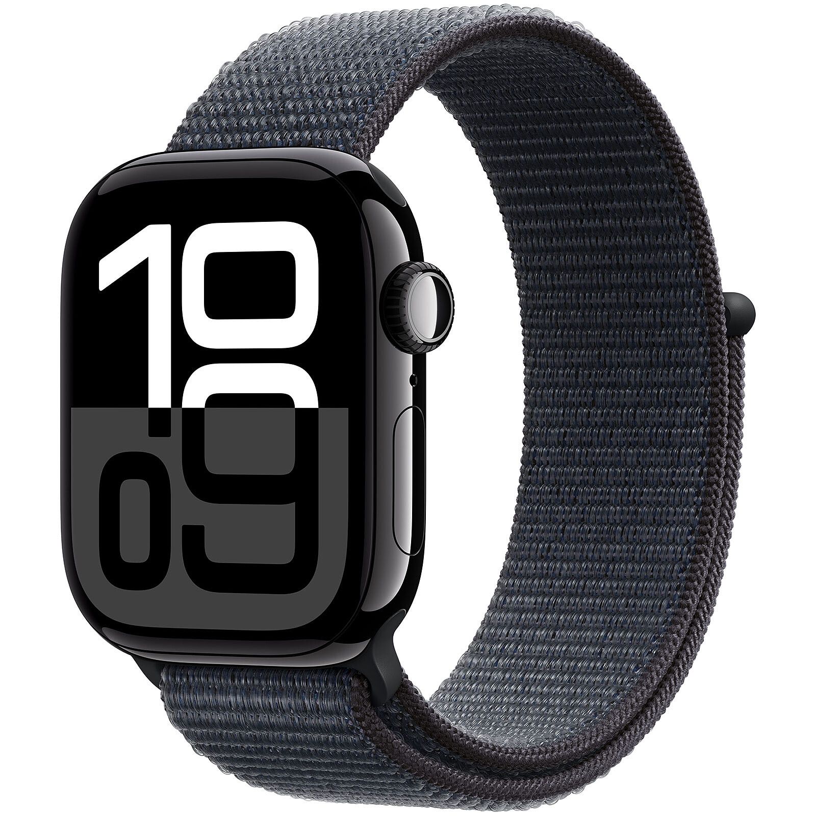 Aw s10 gps 46mm jet black aluminium case with ink sport loop - MWWR3QL/A