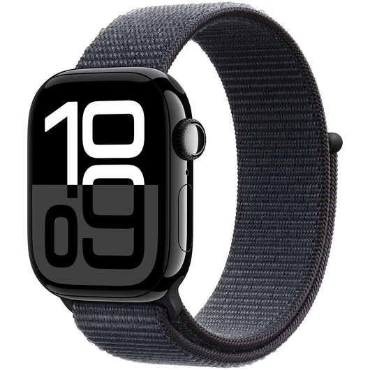 Aw s10 gps 46mm jet black aluminium case with ink sport loop - MWWR3QL/A