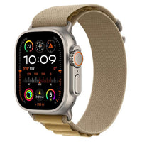Aw ultra 2 gps + cellular 49mm natural titanium case with tan alpine loop - medium - MX4F3TY/A
