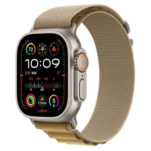 Aw ultra 2 gps + cellular 49mm natural titanium case with tan alpine loop - medium - MX4F3TY/A
