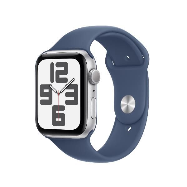 Aw se gps 44mm silver aluminium case with denim sport band - m/l - MXER3QL/A