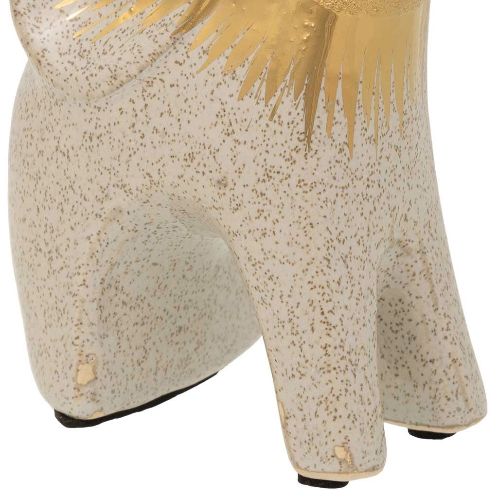 Decoro elefante in ceramica dorata 10x6,5x22h