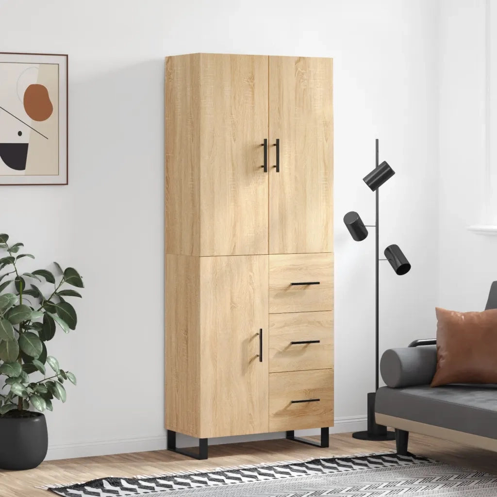 Credenza Rovere Sonoma 69,5x34x180 cm in Legno Multistrato 3195926