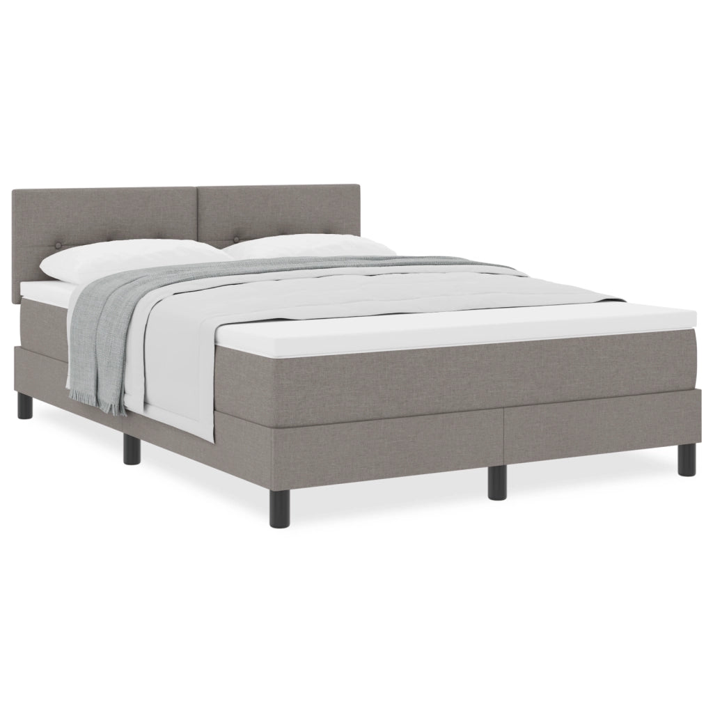 Letto a Molle con Materasso Taupe 160x200 cm Tessuto