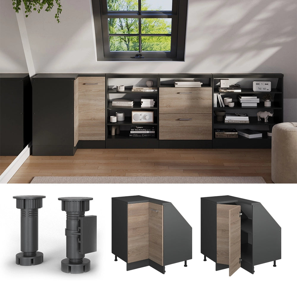 Mobile sottotetto Mobile angolare Rion Sonoma/Antracite 75.6 x 83.8 cm con 1 porta Vicco