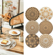 Set di tovaglioli rotondi - Stile elegante - Resistente al calore - 6 pezzi - PVC