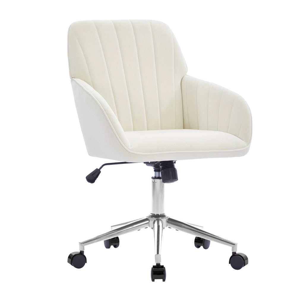 SEDIA girevole ufficio regolabile 50-59 cm velluto bianco