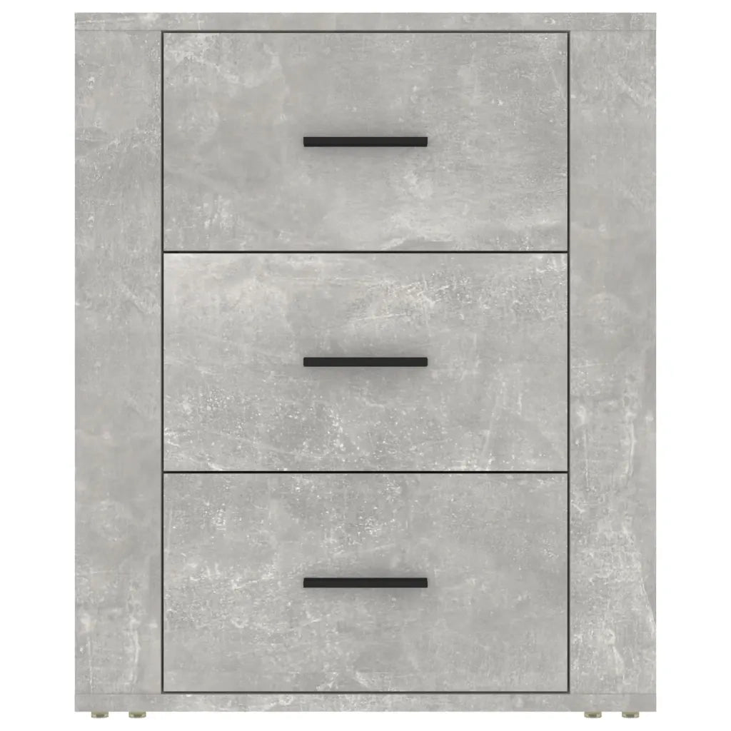 Comodino | Armadio da Notte | Mobiletto da notte Grigio Cemento 50x36x60 cm in Legno Multistrato