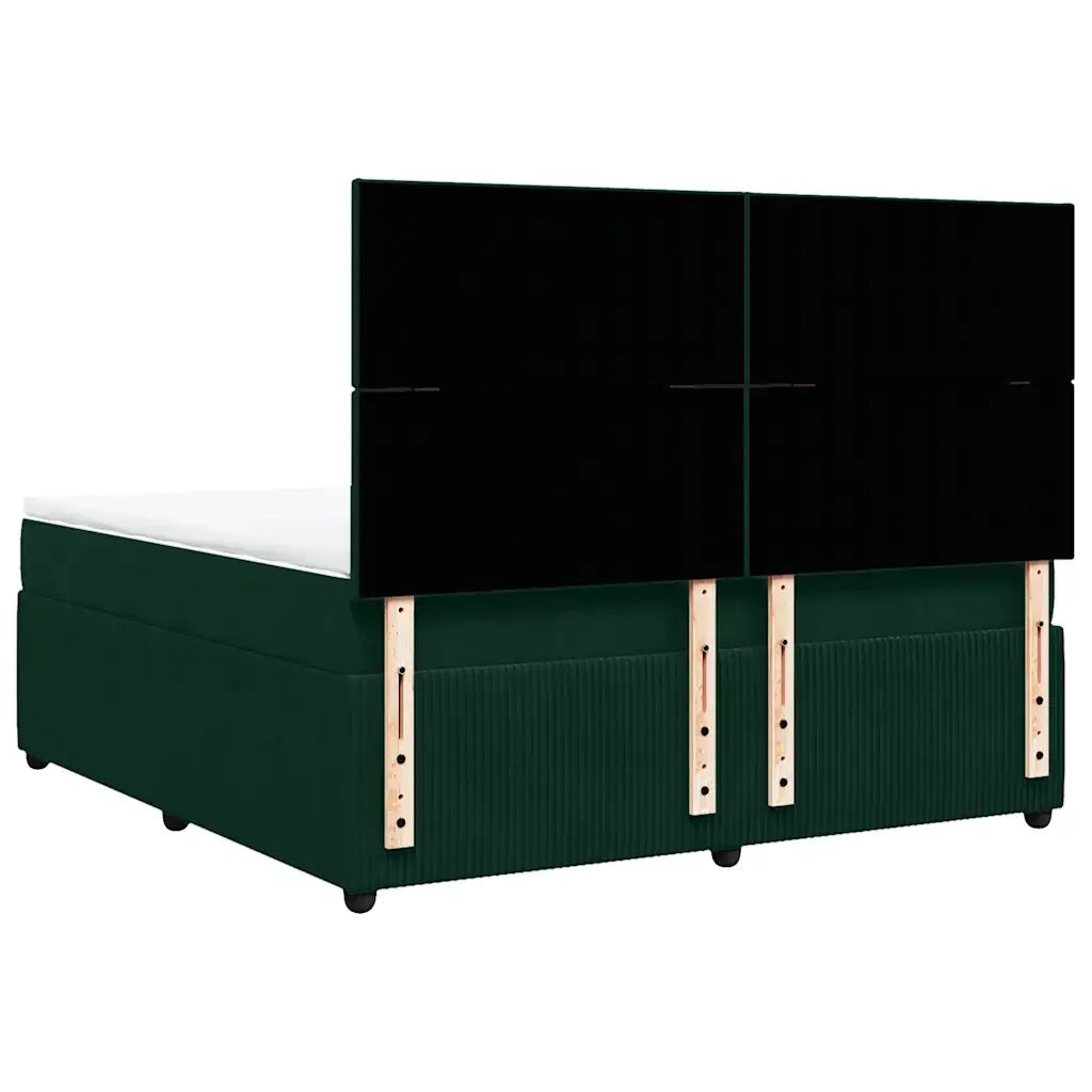 Giroletto a Molle con Materasso Verde Scuro 180x200 cm Velluto 3294703
