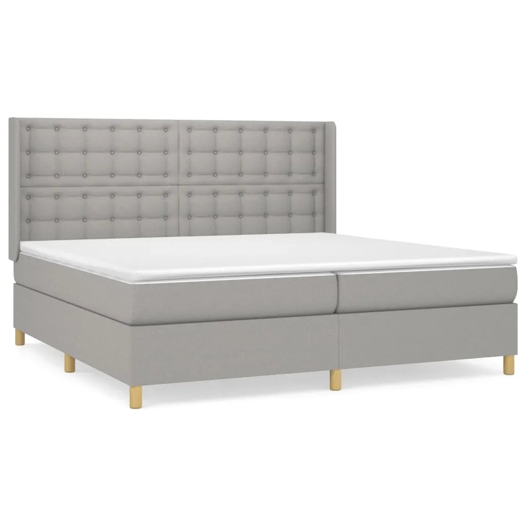 Giroletto a Molle con Materasso Grigio Chiaro 200x200cm Tessuto 3132337