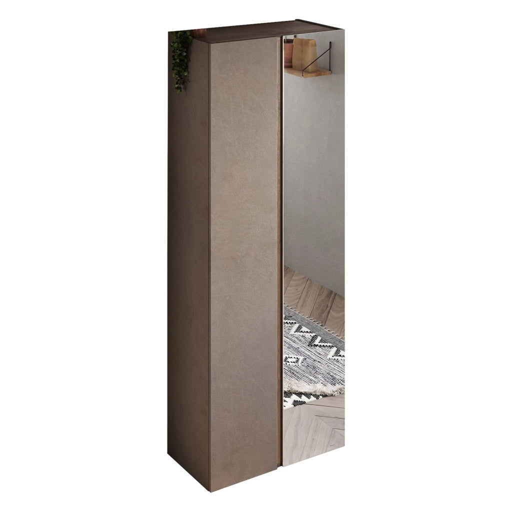 Salcito, Armadio Multiuso 2 Ante 8 Ripiani, 70x185h cm Marrone Bronzo