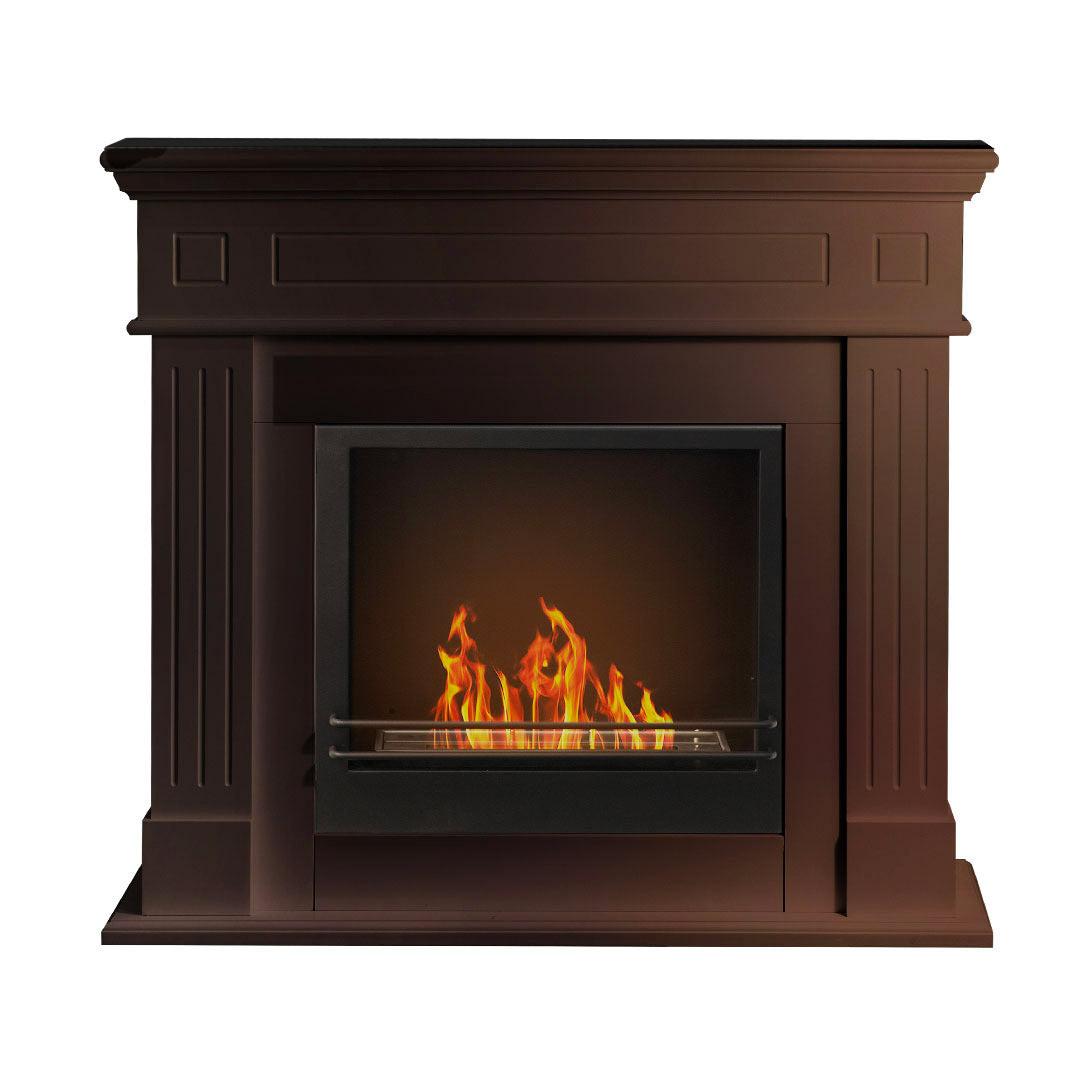 Camino a Bioetanolo da Pavimento 110x36x100 cm Cambridge in Legno Marrone