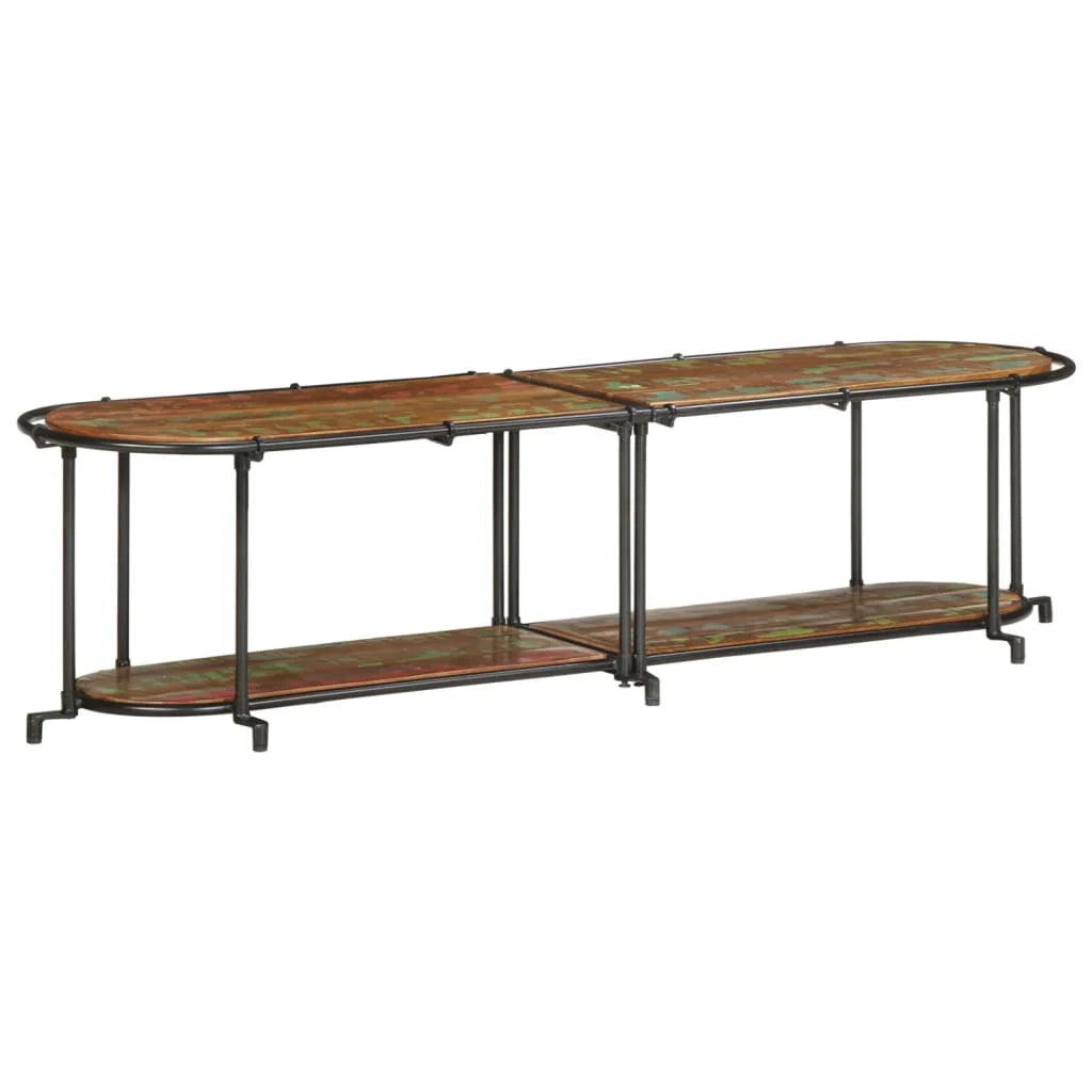 Mobile TV moderno in stile industriale con contenitore 160 x 42 x 40 cm legno massello marrone 02_0057617
