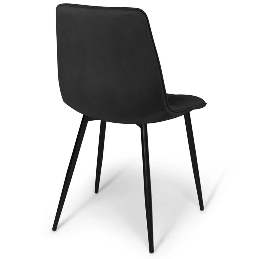 IDMarket - Set di 4 sedie da pranzo MILA in velluto nero