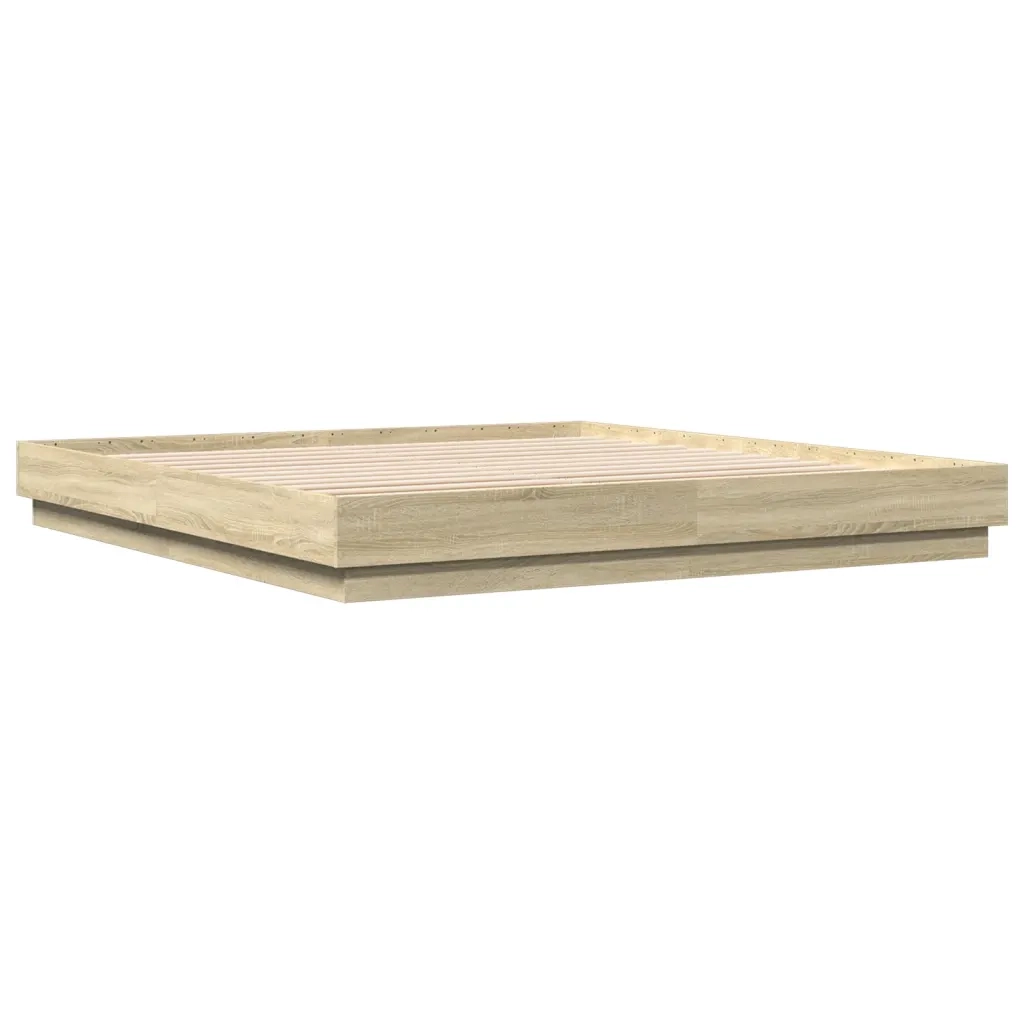 Giroletto-Struttura Letto Rovere Sonoma 200x200 cm in Legno Multistrato 834024